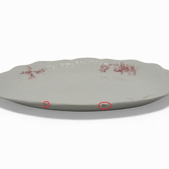 Rare SAMUEL FORD And Co England Eltham Red Porcelain Platter Vintage 16" - Picture 5 of 11